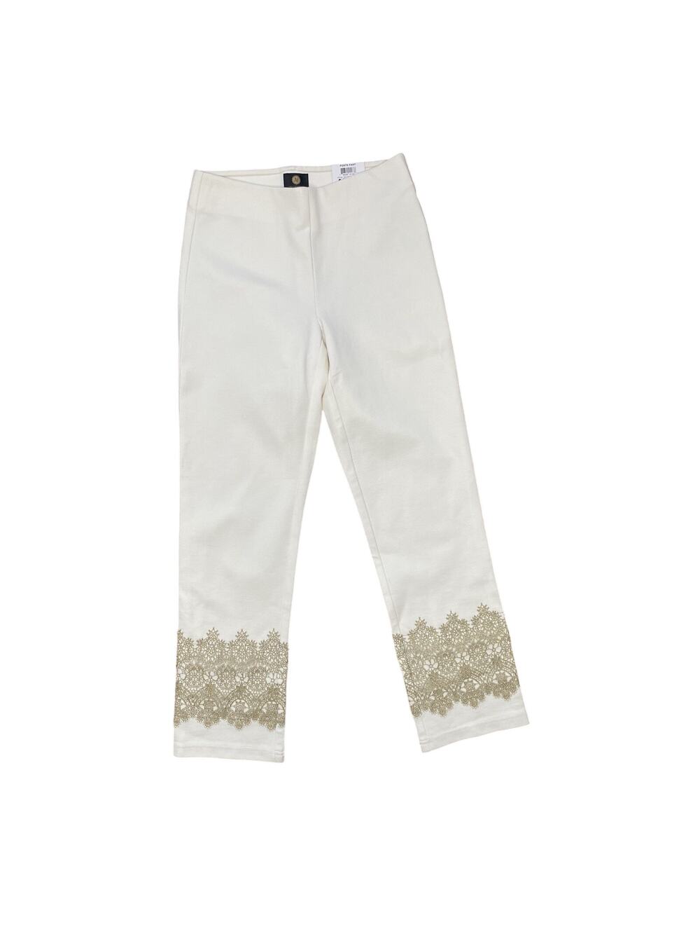 J McLaughlin Pants Womens Size PP NEW Lace Hem Ponte Pull On Dressy Career Work